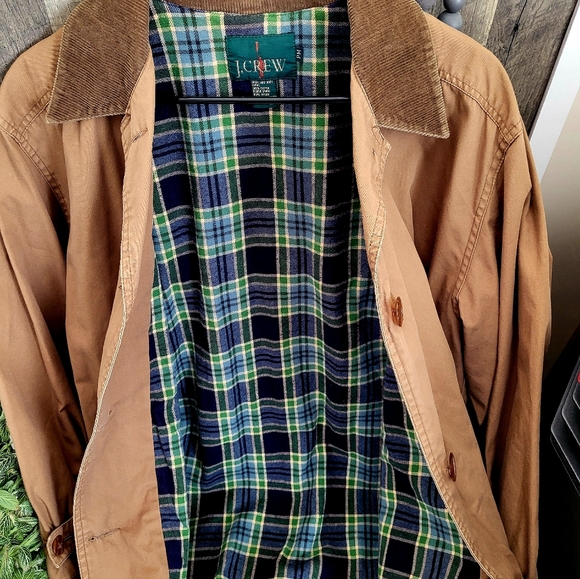 Vintage J. Crew Men's Tan   Barn Jacket,Cordarory Colar, Flannel Lining Size M - Picture 3 of 4